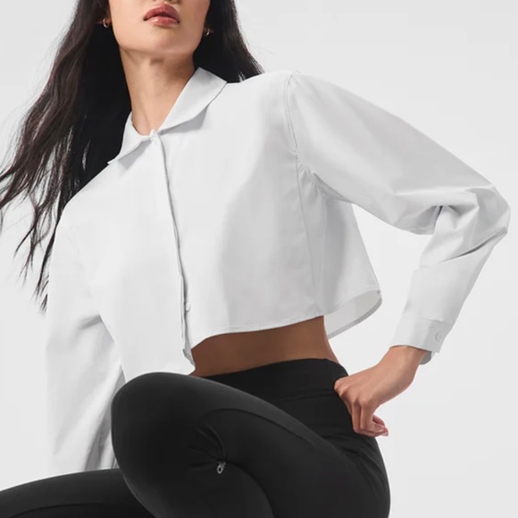 Alo Cropped Take Me Out Button Up - Picture 1 of 6